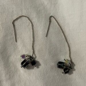 Sterling Silver and Swarovski Crystal Thread Earrings